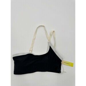 Summersalt Swimwear Bikini Top Women's 6 Black Off The Shoulder Adjustable Strap